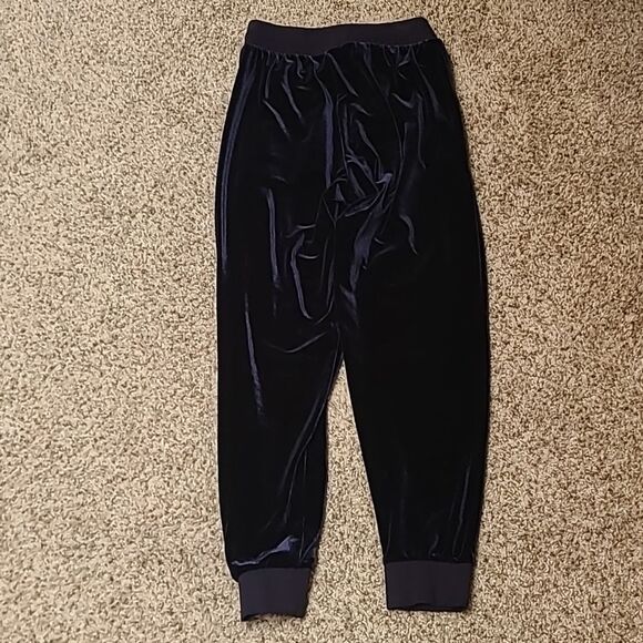 Petite Plume Velour Lounge pants Small Navy Joggers Plush Comfort Chic Glamour - Picture 7 of 7